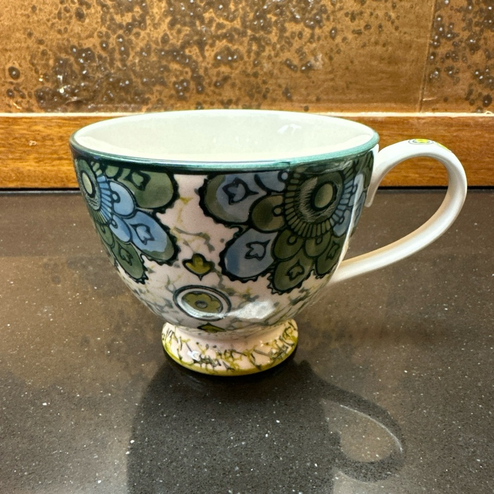 Anthropologie Kebaya Mandala Floral footed 14oz Mug